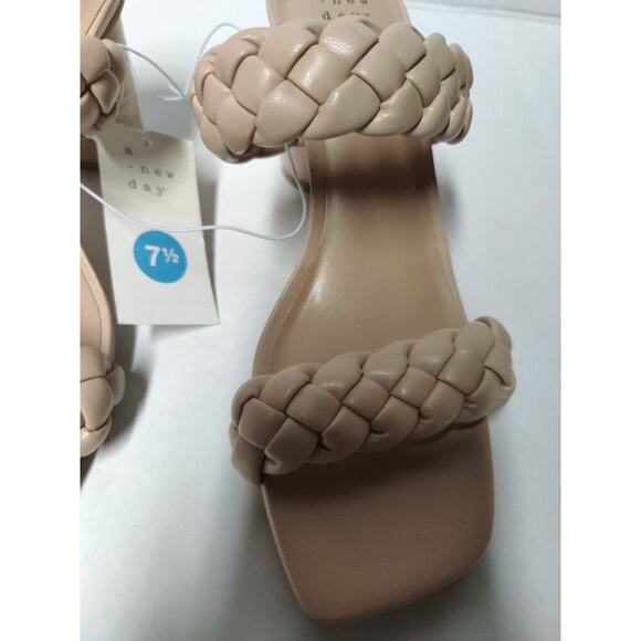 Braided Heels Sandals Women's brown A New Day Tiana Mule Color Beige - Size 7.5 - Picture 7 of 16
